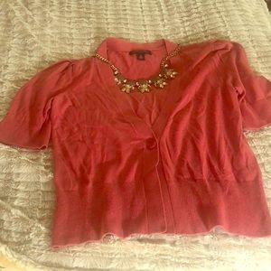 Banana Republic one button coral cardigan